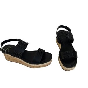 Frye & Co. Lavish Women's Wedge Sandals Faux Leather‎ Open Toe Slingback 7M NWOB